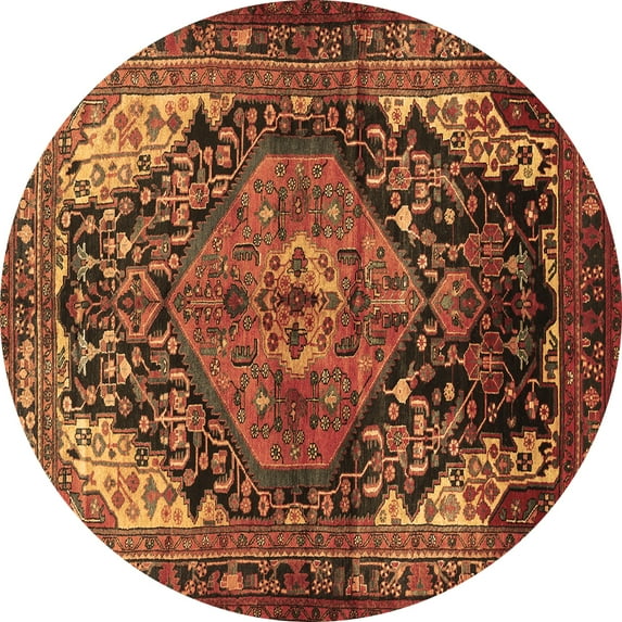 Ahgly Company Indoor Round Persian Brown Traditional Area Rugs, 5' Round