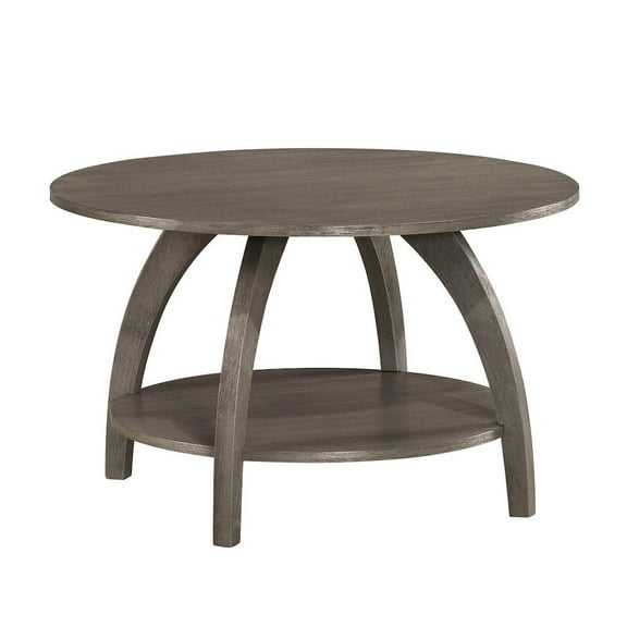 Convenience Concepts Aldrin Coffee Table with Shelf in Gray Wood Finish