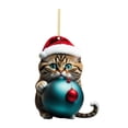 thumbnail image 4 of Adornos para árbol de Navidad, adornos colgantes para árbol de Navidad, dinosaurio, lindo gato navideño, colgante decorativo para árbol de Navidad, casa de campo, decoración para exteriores e interior, 4 of 6