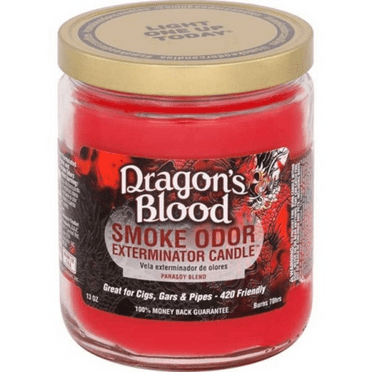 Smoke Odor Exterminator Candle DRAGON'S BLOOD Scent 13 Oz. JAR