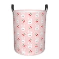 thumbnail image 1 of Balery Rabbit And Cherry Cesta de ropa redonda con asas, impermeable, independiente, para ropa, juguetes, dormitorio y familia-Medium, 1 of 6