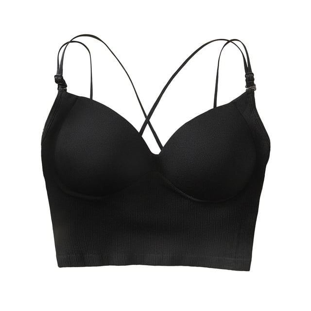 Clearance Sale 2025 Bra Tank With Built In Bra Womens Tank Tops Adjustable Strap Stretch Cotton Camisole With Built In Padded Shelf Bra Small Color A