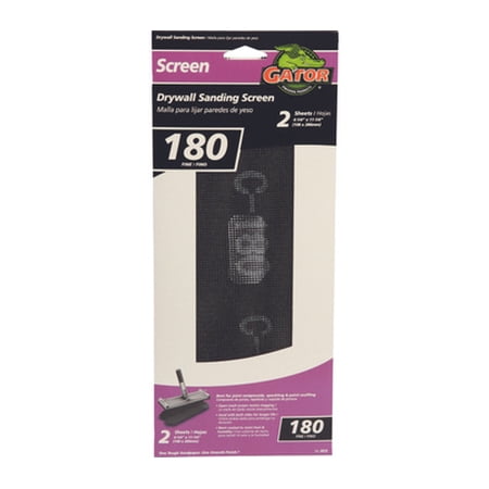 2PC Ali 4019 Gator 4-1/4 By 11 1/4 Inch Drywall Sanding Screen 180 Grit Fine Silicon Carbide 2 Pack