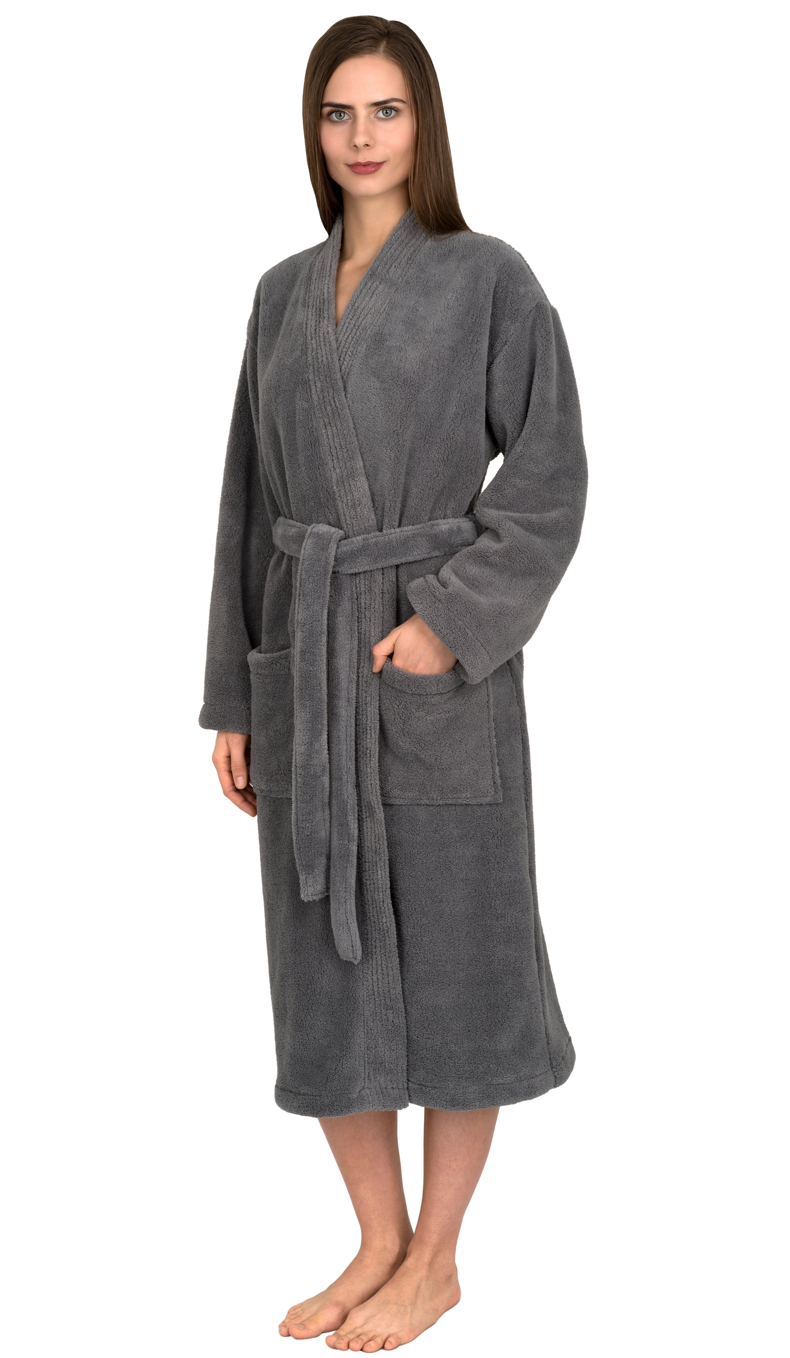 TowelSelections Women's Soft Plush Robe Fleece Kimono Spa Bathrobe 