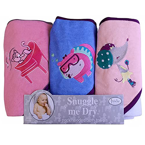 Frenchie Mini Couture Animal Hooded Bath Towel Set multi 3 Pack 