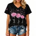 thumbnail image 2 of Mfakffe Breast Cancer Shirts for Women October Breast Cancer Awareness V Neck Short Sleeve Tee for Breast Cancer Support & Daily Casual Wear, 2 of 4