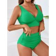 thumbnail image 5 of Asoul High Waisted V Neck Bikini Sets for Womens Tummy Control Two Piece Bathing Suit, 5 of 7