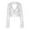 White, variant on Bibifish Womens Shirts Sheer Mesh Ruffle Trim Tie Front Black Crop Top Trendy Ladies Going Out Blouse Top For Casual Party Outfits