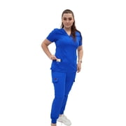 Fubu Womens V-Neck Scrub Top Medical Nursing Uniform
