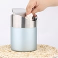 thumbnail image 5 of Desktop Dustbin Small Trash Can Stainless Steel Bin 1.5 L Swing Lid Fit for Bathroom Kitchen Countertop Car Office Desk, 5 of 14