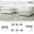 thumbnail image 4 of Harper & Bright Designs Chenille Sectional Sofa with Ottoman and Chaise, U Shaped Convertible Sofa for Living Room Apartment, White, 4 of 20