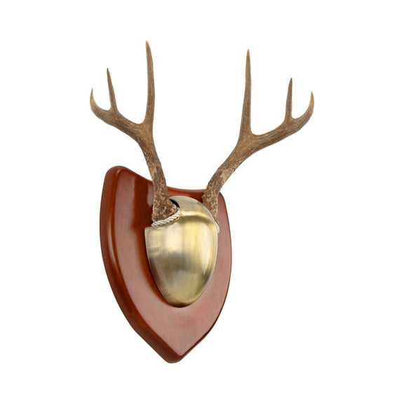 Allen Company Ez Horn Mounting Kit with Hardwood Plaque, 11.5" x 4" x 10.5", Wood, Brown, Model 7218