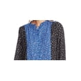 thumbnail image 2 of CECE Womens Black Floral Long Sleeve Mandarin Collar Top L, 2 of 3