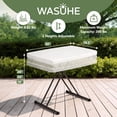 thumbnail image 3 of WASUHE 30" Small Folding Table, Height Adjustment Tv Tray Table, Practical Portable Tv Dinner Table for Eating, Sofa, Indoor/Outdoor, White, 3 of 13