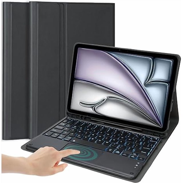 Funda con Teclado Negra para iPad Air 13" M2 2024 / iPad Pro 12.9" 2018-2022