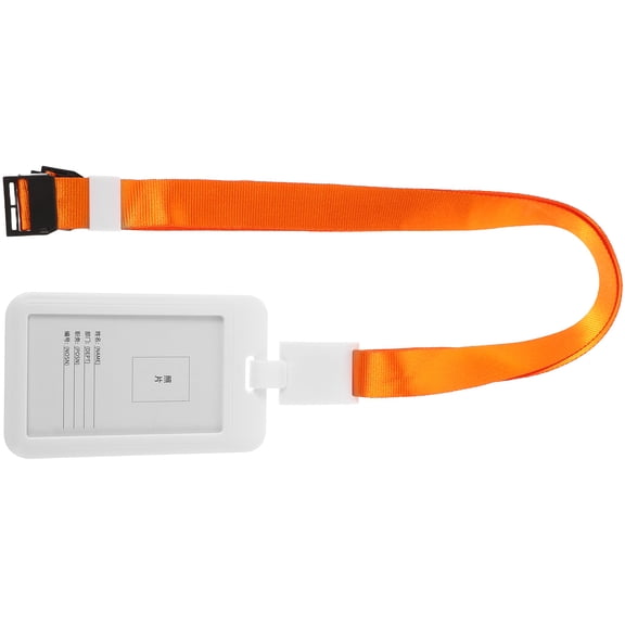 PENIKOKO Orange Plastic Work ID Badge Holder with Retractable Lanyard for Easy Identification and Decoration