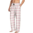 thumbnail image 2 of Haiem Pink Checkboard Men's Pajama Pants Ultra Lightweight Pjs Bottoms Sleepwear Bottom Pants with Pocket Drawstring-Large, 2 of 9