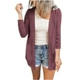 thumbnail image 4 of zbxnLI Women's 3/4 Sleeve Cardigans Lightweight Open Front Button down Cardigan Outwear with Pockets, 4 of 7