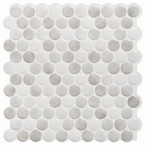 Azulejo adhesivo para pared Smart Tiles, vinilo esmaltado gris, 22 x 22 cm, 24 unidades