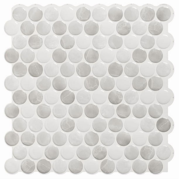 Azulejo adhesivo para pared Smart Tiles, vinilo esmaltado gris, 22 x 22 cm, 24 unidades