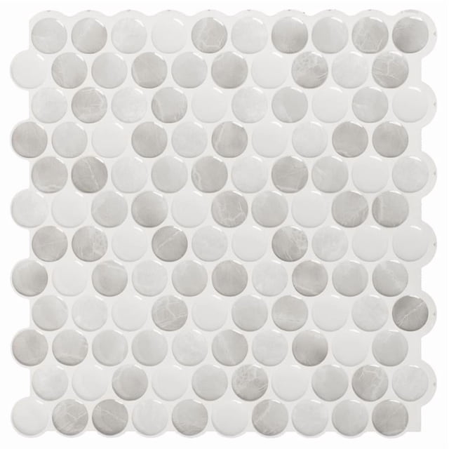 Azulejo adhesivo para pared Smart Tiles, vinilo esmaltado gris, 22 x 22 cm, 24 unidades