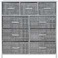thumbnail image 3 of Dresser With 9 Drawers - Furniture Storage Chest Tower Unit For Bedroom, Hallway, Closet, Office Organization - Steel Frame, Wood Top, Easy Pull Fabric Bins (Gray/White), 3 of 7