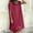 Wine, variant on Casual Summer Dresses For Women Sevevn Women's Summer Imitation Cotton And Linen Lapel Solid Color With Pockets Shoulder Drawstring Dress