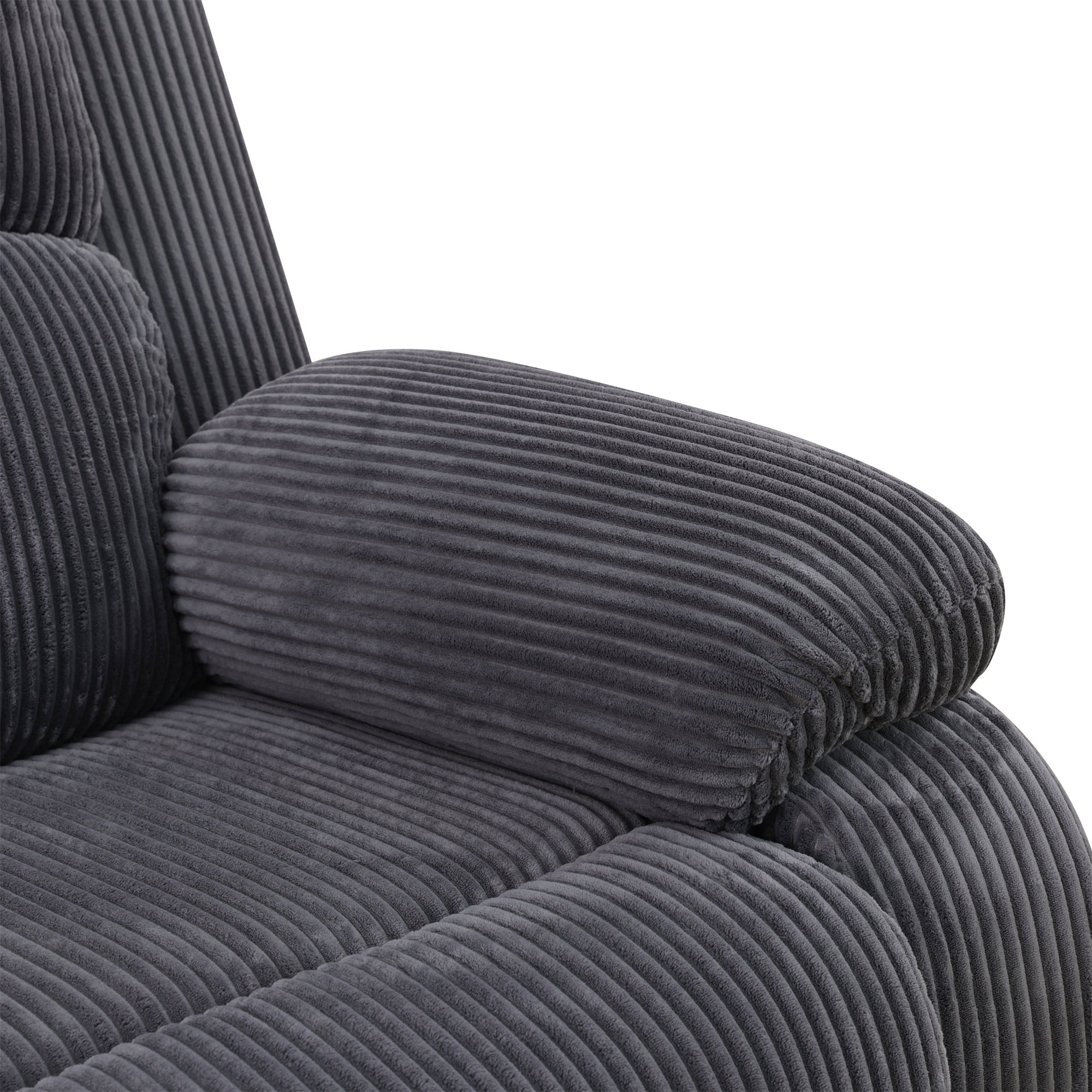 Aukfa 3-Piece Recliner Sofa Set, 6 Seat Sectional Couch with Cup Holders&Storage Console, Gray