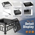 thumbnail image 5 of ZJTER 32" Outdoor Fire Pit Table - Heavy-Duty Metal, Waterproof Cover, for Warmth & Grilling in Patio/Camping, 5 of 6