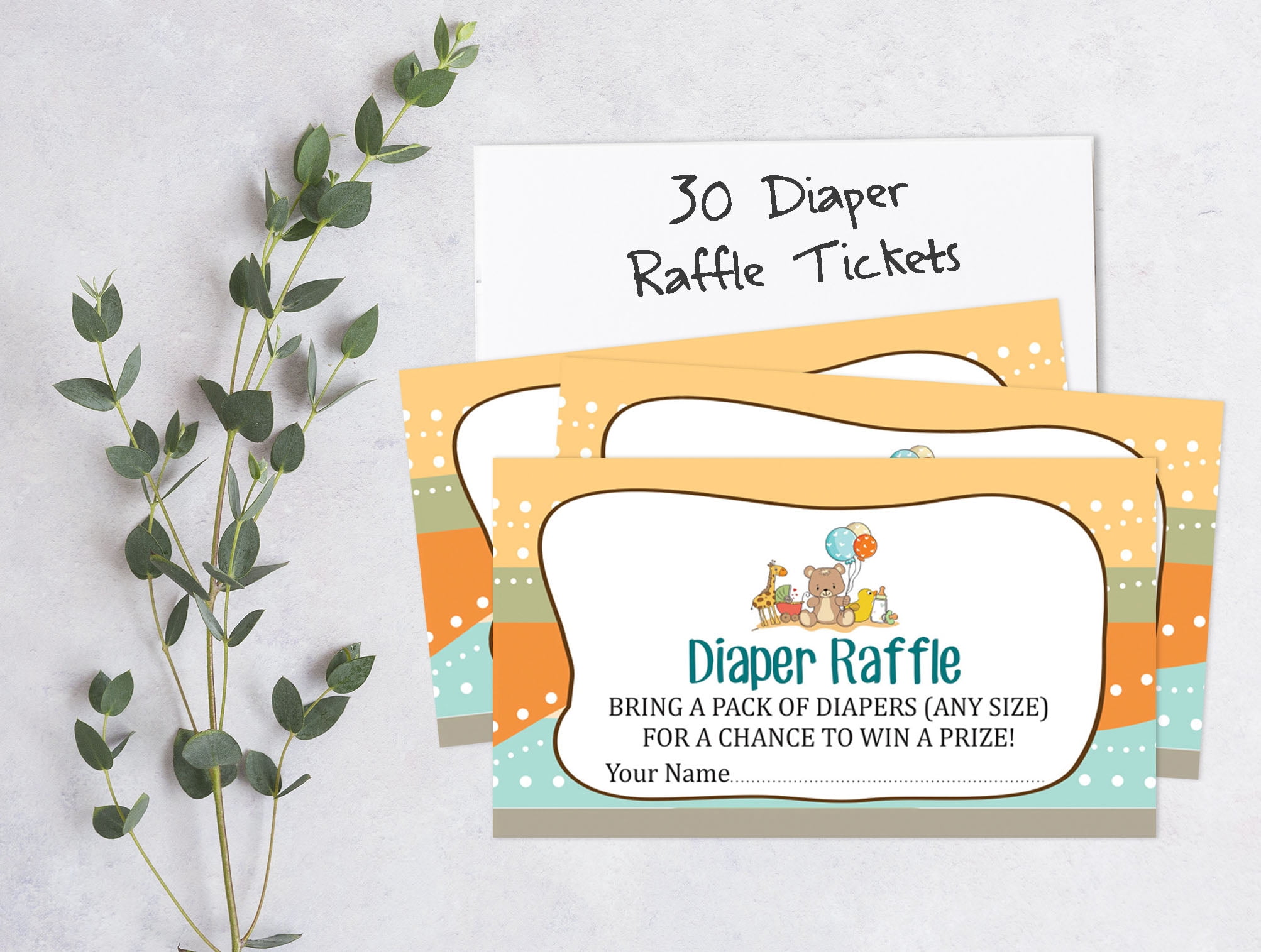 Inkdotpot Set Of 30Jungle Animals Baby Shower Invitations-Diaper Raffle Tickets And Baby Shower Book Request Cards Gender Neutral Invites Its A Boy Its A Girl