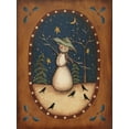 thumbnail image 2 of Lewis, Kim 25x32 Gold Ornate Wood Framed with Double Matting Museum Art Print Titled - Snowman with Crow, 2 of 4