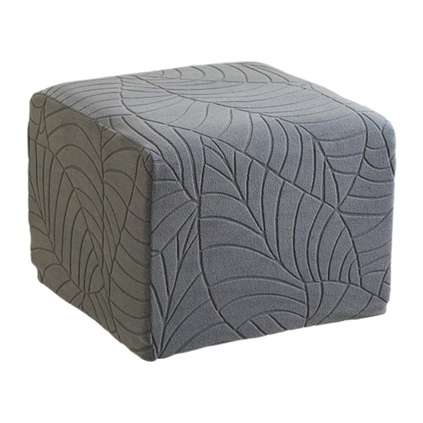 Funda cuadrada para otomana, funda protectora elegante, práctica, transpirable y ligera. Gris oscuro