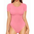 thumbnail image 1 of Body MANGOPOP de manga corta con cuello redondo acanalado para mujer, 1 of 5