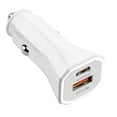 thumbnail image 2 of Universal PD20W Fast Car Charger USB+Type-C Ports Adapter Socket Kit Fast Charging Adapter, 2 of 4