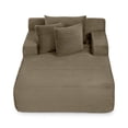 thumbnail image 4 of Single Lazy Sofa Lounge Chair, No Assembly Required, Made Of Velvet Fabric, Fluffy Modern Single Lounge Chair, Used for Indoor Living Rooms and Bedrooms (Brown), 4 of 10