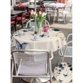 thumbnail image 5 of Outdoor Tablecloth with Umbrella Hole for Patio/Picnic/Party/Camping, Weeping Blue Floral Waterproof Table Cloth Round Cover Washable, Spring Butterflies Flowers Linen (Dia 60"), 5 of 8