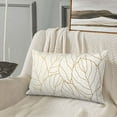 thumbnail image 5 of Rateoe Elegant Gold Leaf Pattern Pattern Pillow Covers with Invisible Zipper(Pillows are not Included) Standard Pillowcases-14"x20", 5 of 6