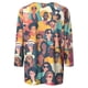 thumbnail image 5 of Xuyuer Women's Leisure Print Round Neck Three Quarter Sleeve Loose T-Shirt, Casual 3/4 Sleeve Top for Spring Summer Everyday Fashion and Relaxed Weekend Style, 5 of 5