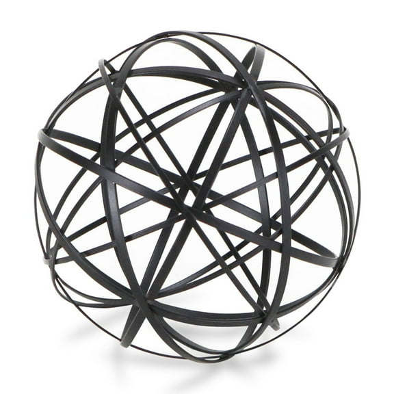Petite Black Metal Wire Ball Decorative Sculpture