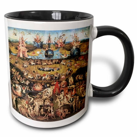 

3dRose Garden of Earthly Delights by Hieronymus Bosch Two Tone Black Mug 11oz