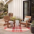 thumbnail image 3 of Safavieh Courtyard Benjamin Plaid Indoor/Outdoor Area Rug, Red/Bone, 6'7" x 6'7" Round, 3 of 15