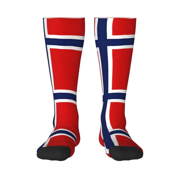 Norway Flag Knee High Socks for Women Long Leg Warmers Socks