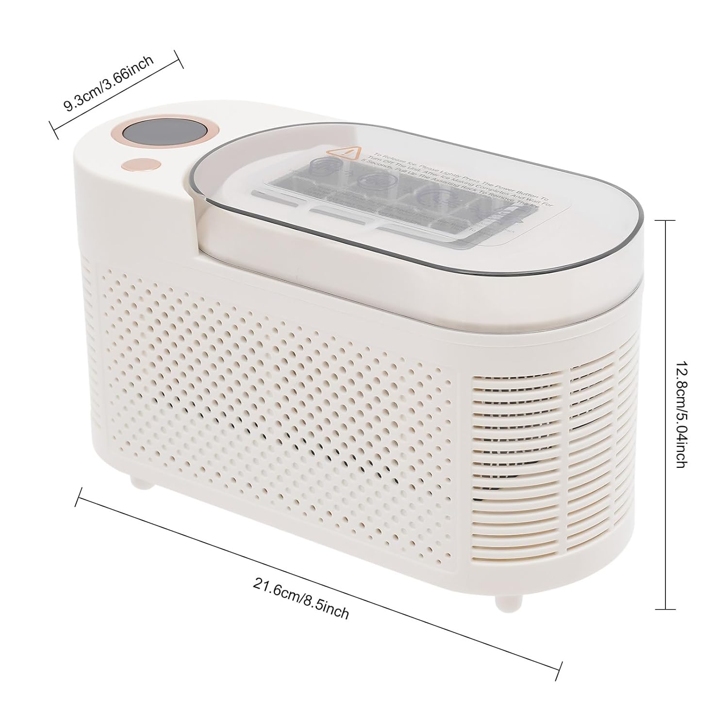 Mini Countertop Ice Maker 120W, Compact Portable Ice Machine with 12V Car Cable, 8 Bullet-Shaped Ice Cubes in 15 Mins, Small Ice Maker for Home Kitchen Office Travel RV - White