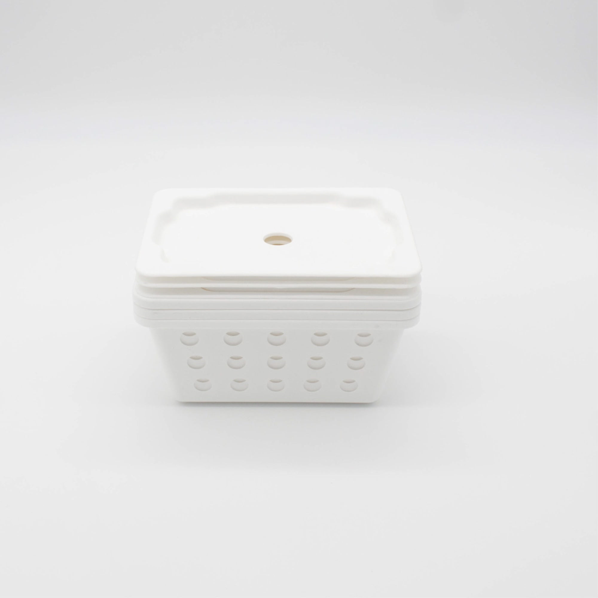 6Pc Small Basket Set With Lid 7 x 5 x 3 White