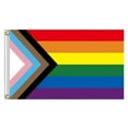 thumbnail image 1 of Techinal Rainbow Flag 6 Stripes Large Pride Flag Support Gay Pride Banner with Brass Grommets for Hanging Indoor Outdoor, 1 of 11