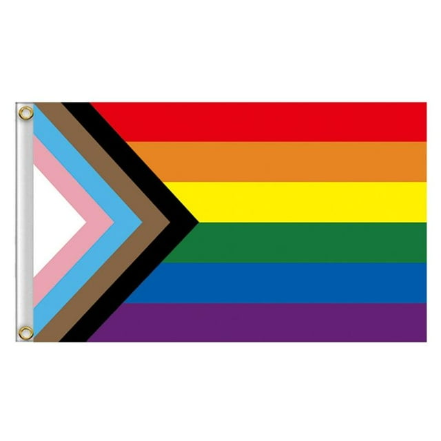 Techinal Drapeau Arc-en-Ciel 6 Bandes Grand Drapeau de Fierté Support Bannière de Fierté Gay avec Œillets en Laiton pour Suspendre Intérieur Extérieur
