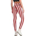 thumbnail image 3 of Rayures Verticales - Leggings Rouges et Blancs Vêtements de Sport pour Femmes, 3 of 5