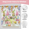 thumbnail image 3 of Swag Curtains Valances for Windows, Spring Gnomes Easter Short Kitchen Window Curtains Over Sink, Flowers Butterflies Cafe Curtains Panel Set Of 2,Rod Pocket, 36 Inches Length White, 3 of 9