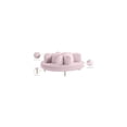 thumbnail image 2 of Meridian Furniture Circlet Pink Velvet Roundabout Sofa with Gold Iron Legs, 2 of 9