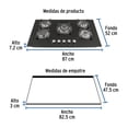 thumbnail image 2 of Parrilla gas empotrable 90cm 5 quem Foset vidrio negro Riviera, 2 of 3